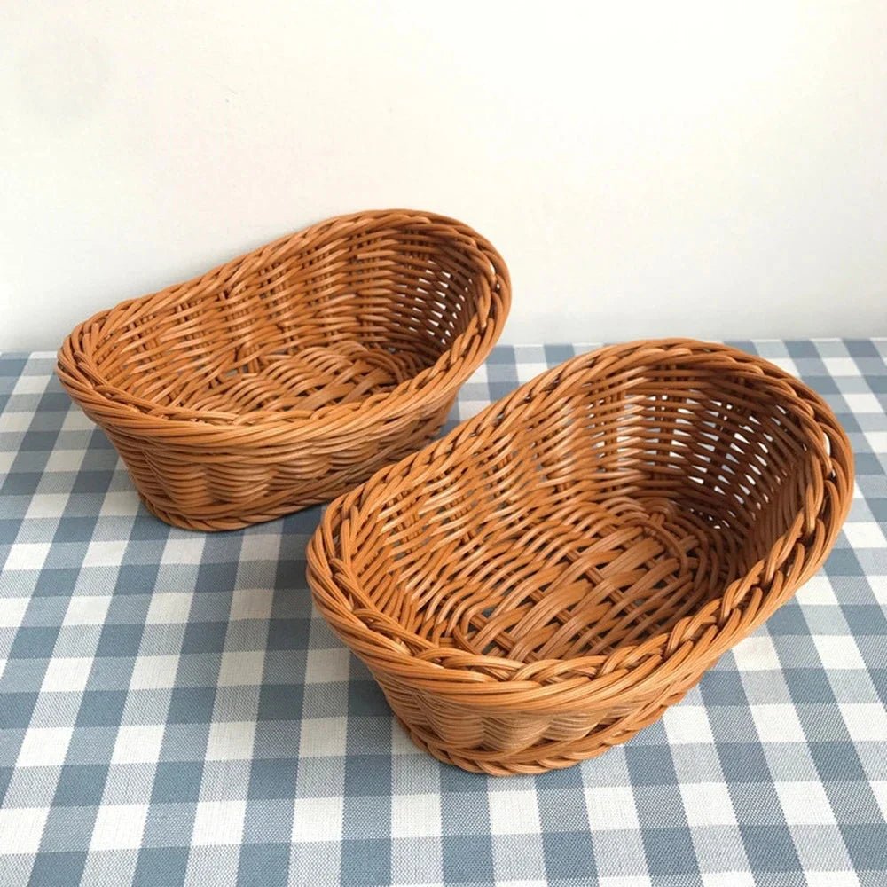 Hand - Woven Rattan Serving Baskets Set - Cake Pops Parties