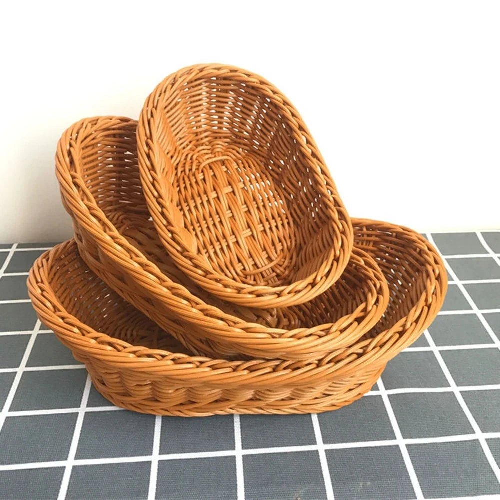 Hand - Woven Rattan Serving Baskets Set - Cake Pops Parties