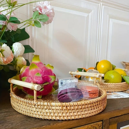 Handmade Rattan Storage Tray - Versatile & Elegant - Cake Pops Parties