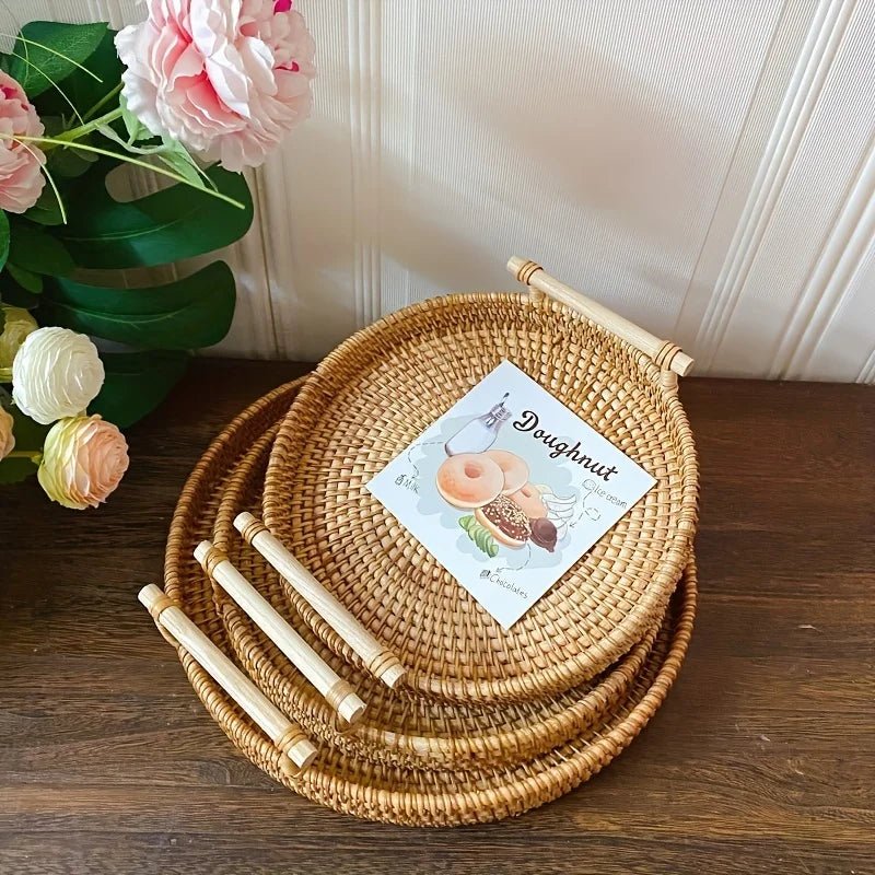 Handmade Rattan Storage Tray - Versatile & Elegant - Cake Pops Parties