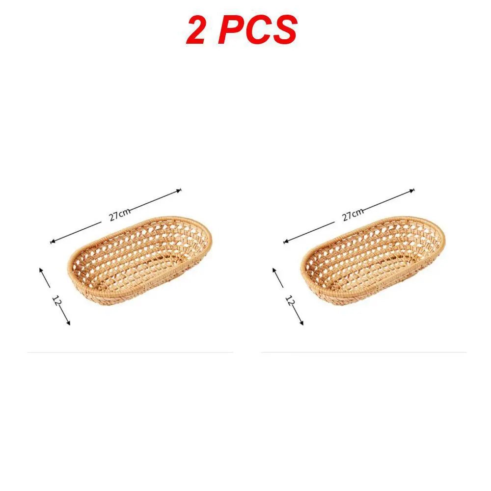 Handwoven Rattan Storage Tray Set - Cake Pops Parties