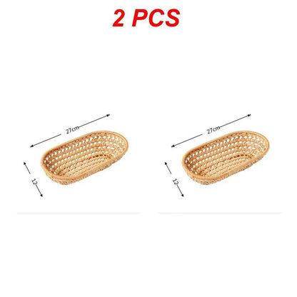 Handwoven Rattan Storage Tray Set - Cake Pops Parties