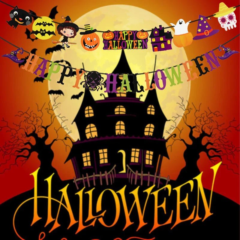Happy Halloween Banner Garland - Cake Pops Parties