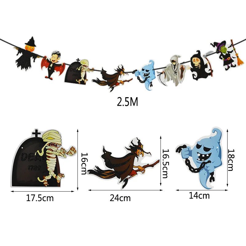 Happy Halloween Banner Garland - Cake Pops Parties