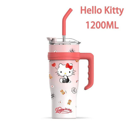 Hello Kitty 1200ml Vacuum Insulated Tumbler Straw Hot Cold Cup - Cake Pops Parties