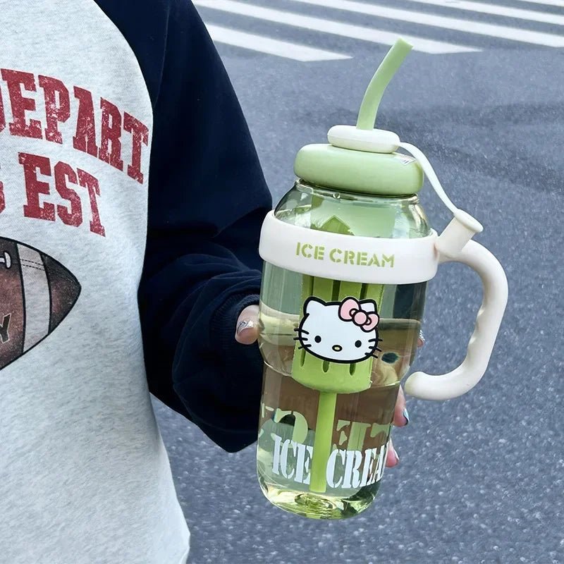 Hello Kitty 1300ML Water Cup Sanrio Straw Anime Cute Portable - Cake Pops Parties