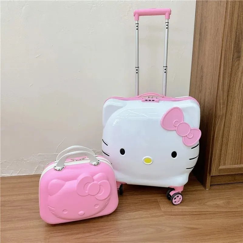 Hello Kitty 20" Suitcase & 14" Cosmetic Case Kids Travel Set Gift - Cake Pops Parties