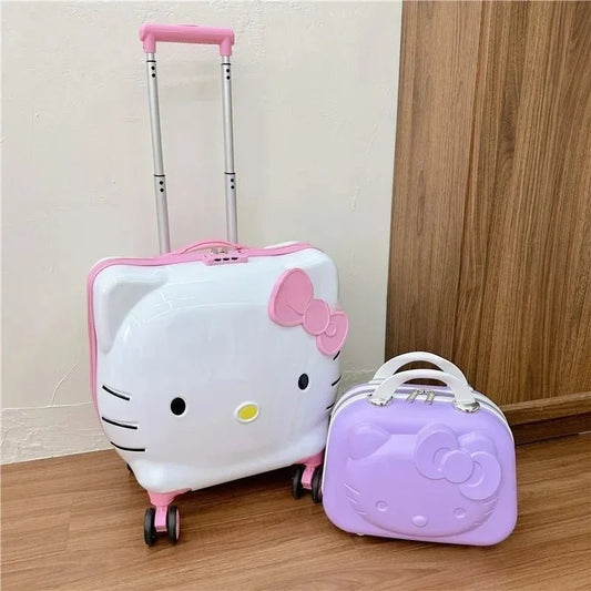 Hello Kitty 20" Suitcase & 14" Cosmetic Case Kids Travel Set Gift - Cake Pops Parties