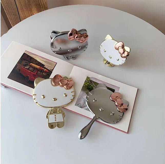 Hello Kitty 3D Folding Mirror Portable Kawaii Handheld Makeup - Cake Pops Parties