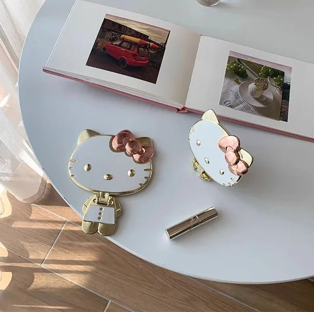 Hello Kitty 3D Folding Mirror Portable Kawaii Handheld Makeup - Cake Pops Parties