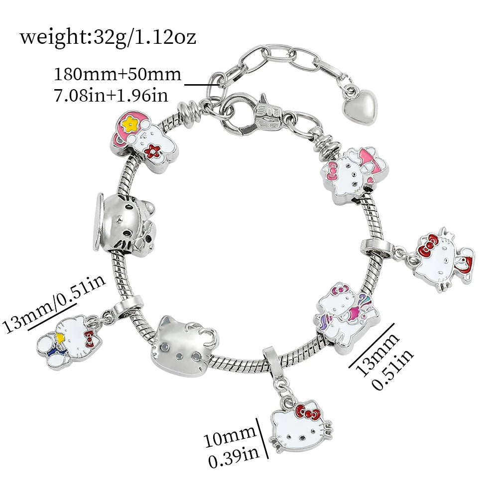 Hello Kitty Adjustable Bracelet Cute Anime Alloy Jewelry Gift - Cake Pops Parties