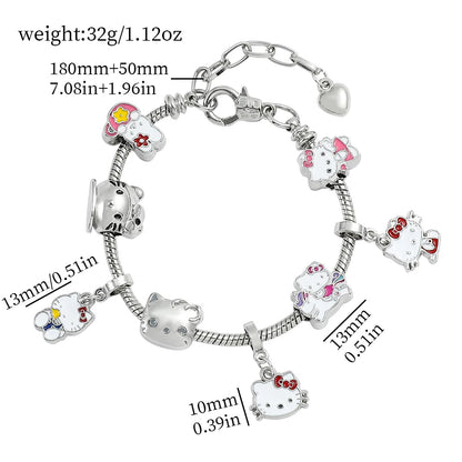 Hello Kitty Adjustable Bracelet Cute Anime Alloy Jewelry Gift - Cake Pops Parties