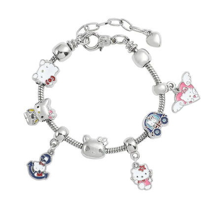 Hello Kitty Adjustable Bracelet Cute Anime Alloy Jewelry Gift - Cake Pops Parties