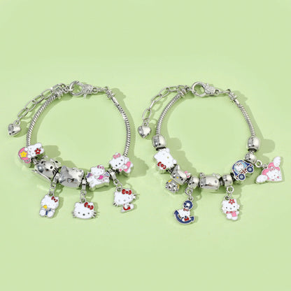 Hello Kitty Adjustable Bracelet Cute Anime Alloy Jewelry Gift - Cake Pops Parties