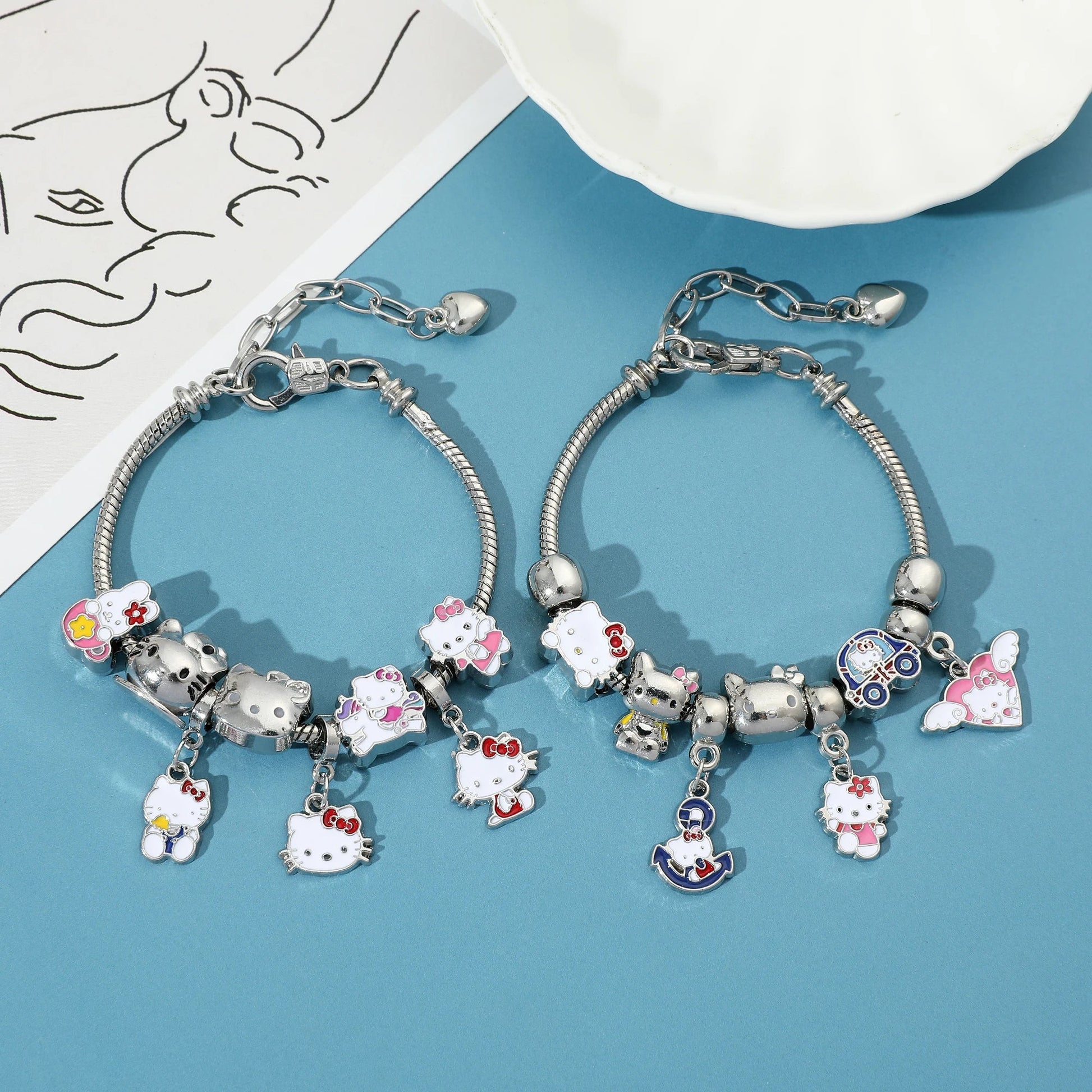 Hello Kitty Adjustable Bracelet Cute Anime Alloy Jewelry Gift - Cake Pops Parties