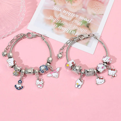Hello Kitty Adjustable Bracelet Cute Anime Alloy Jewelry Gift - Cake Pops Parties