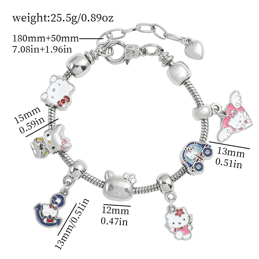 Hello Kitty Adjustable Bracelet Cute Anime Alloy Jewelry Gift - Cake Pops Parties