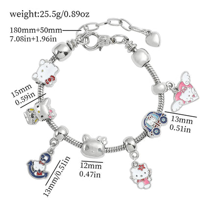 Hello Kitty Adjustable Bracelet Cute Anime Alloy Jewelry Gift - Cake Pops Parties