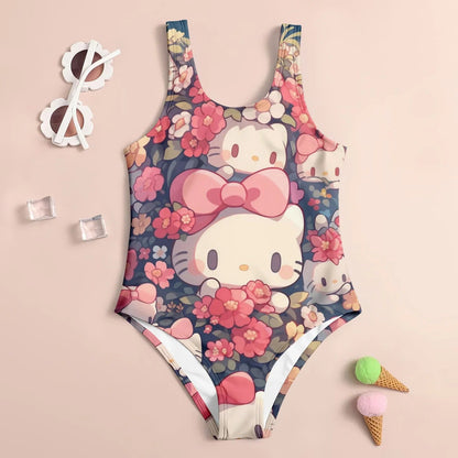 Hello Kitty Bathing Suit Girls 3D Printed Summer Beach Skirt Swimwear - Cake Pops Parties