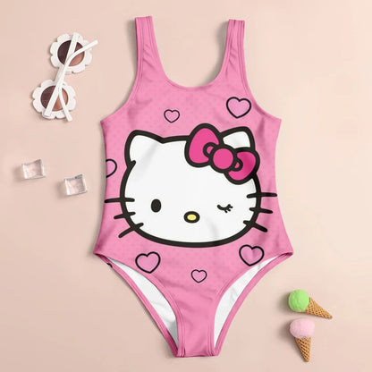 Hello Kitty Bathing Suit Girls 3D Printed Summer Beach Skirt Swimwear - Cake Pops Parties