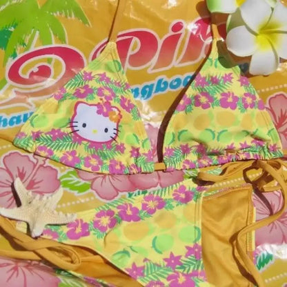 Hello Kitty Bikini Set | Y2K Sanrio Anime Swimsuit Women’s Beach Wear - Cake Pops Parties