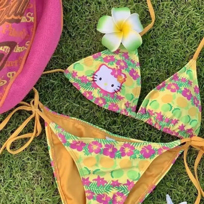 Hello Kitty Bikini Set | Y2K Sanrio Anime Swimsuit Women’s Beach Wear - Cake Pops Parties