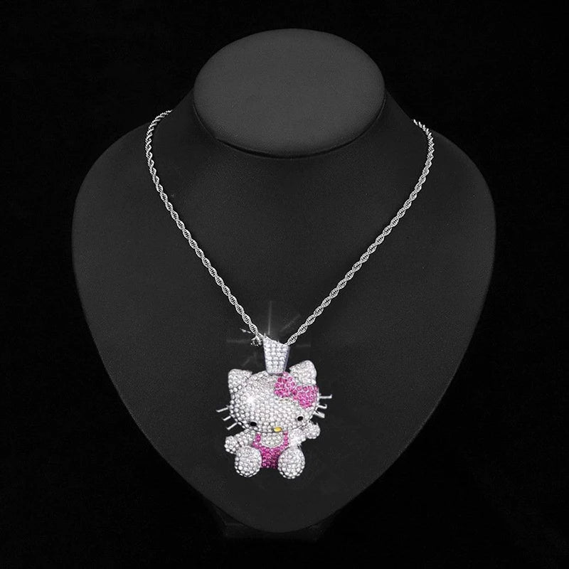 Hello Kitty Bling Choker Full Diamond Trendy Rap Style Present - Cake Pops Parties