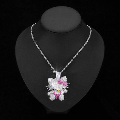 Hello Kitty Bling Choker Full Diamond Trendy Rap Style Present - Cake Pops Parties