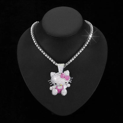 Hello Kitty Bling Choker Full Diamond Trendy Rap Style Present - Cake Pops Parties