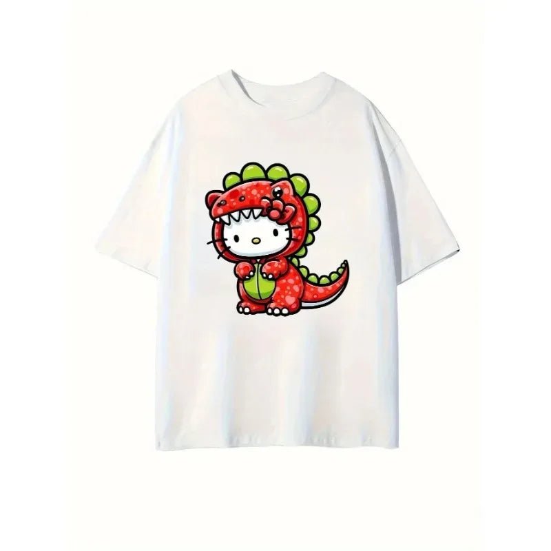 Hello Kitty Bow Car Star Print Unisex Soft Cotton Black Tee - Cake Pops Parties