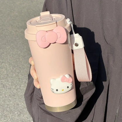 Hello Kitty Bow Thermos Bottle 500ML Steel Insulated Kids Cup - Cake Pops Parties
