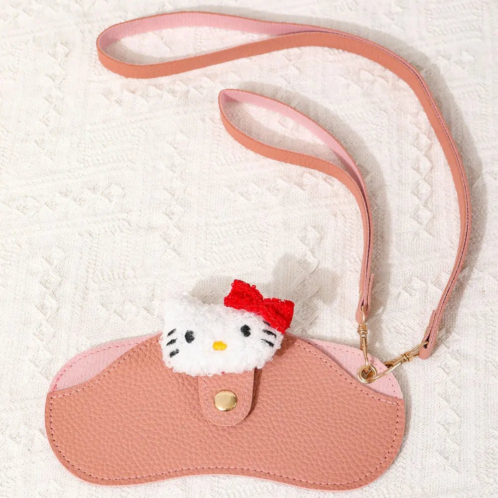 Hello Kitty Button Eyeglasses Case Travel Bag Lanyard - Cake Pops Parties