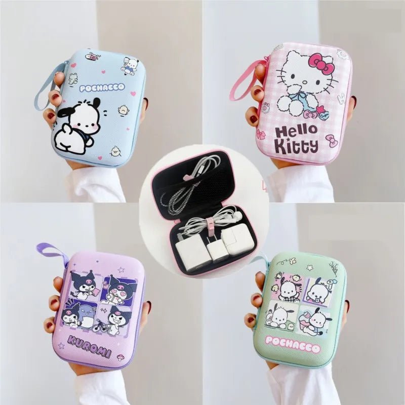 Hello Kitty Cable Storage Bag - Anime Charger Earphone Organizer - Cake Pops Parties