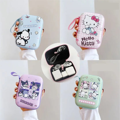 Hello Kitty Cable Storage Bag - Anime Charger Earphone Organizer - Cake Pops Parties