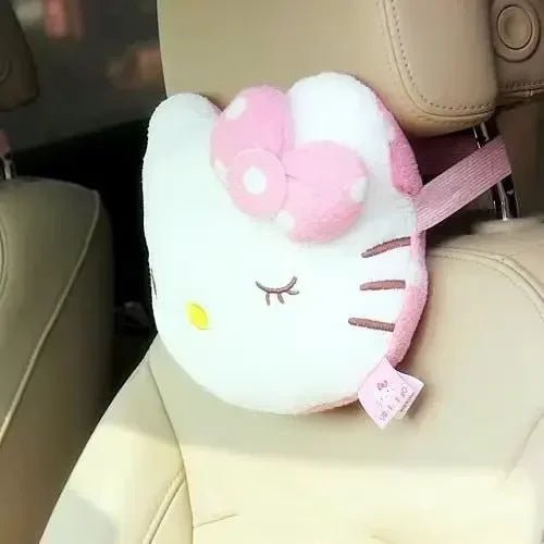 Hello Kitty Car Headrest Pillow Plush Neck Support Cushion - Cake Pops Parties