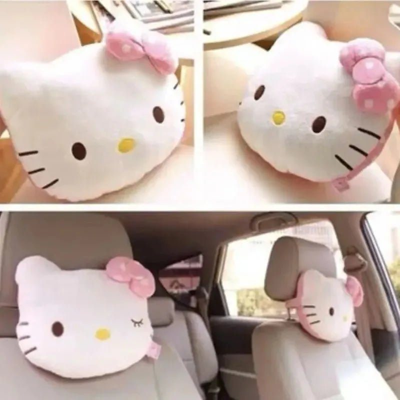 Hello Kitty Car Headrest Pillow Plush Neck Support Cushion - Cake Pops Parties