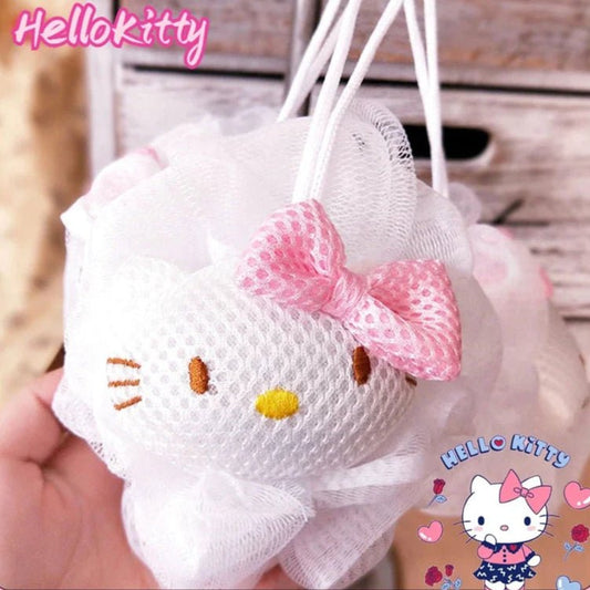 Hello Kitty Cartoon Bath Sponge Balls Exfoliating Gift Set - Cake Pops Parties