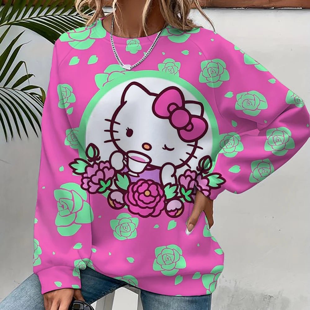 Hello Kitty Cartoon Pullover | Unisex Spring Autumn Fashion Hoodie - Cake Pops Parties