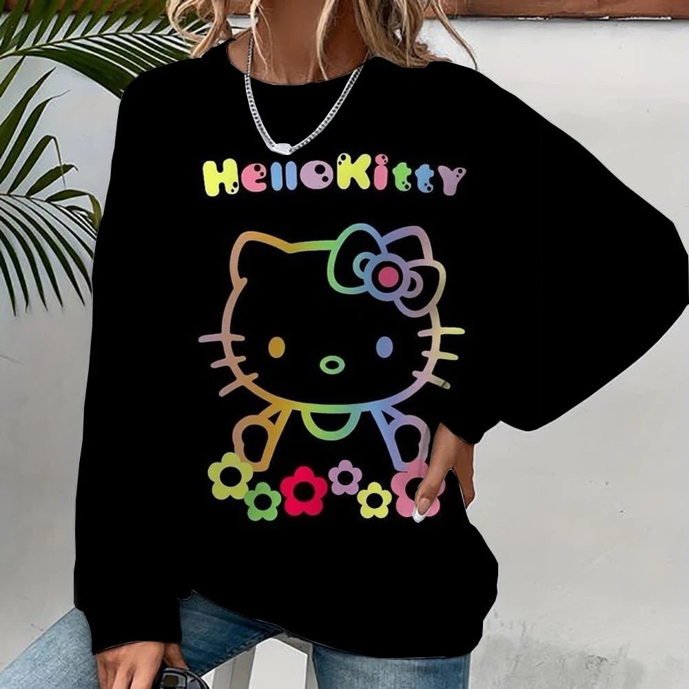 Hello Kitty Cartoon Pullover | Unisex Spring Autumn Fashion Hoodie - Cake Pops Parties
