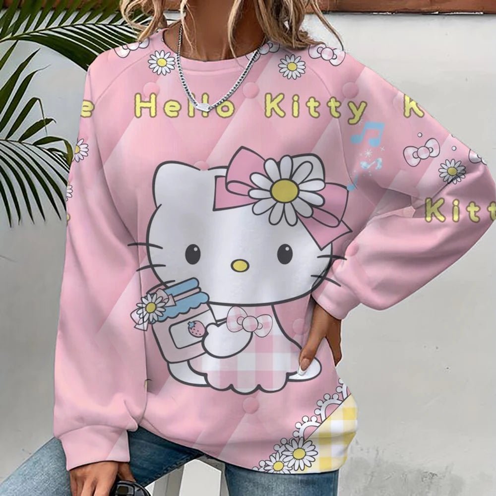 Hello Kitty Cartoon Pullover | Unisex Spring Autumn Fashion Hoodie - Cake Pops Parties