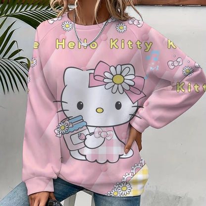Hello Kitty Cartoon Pullover | Unisex Spring Autumn Fashion Hoodie - Cake Pops Parties