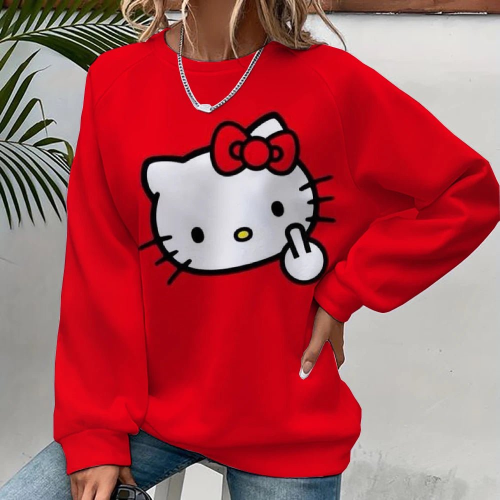 Hello Kitty Cartoon Pullover | Unisex Spring Autumn Fashion Hoodie - Cake Pops Parties