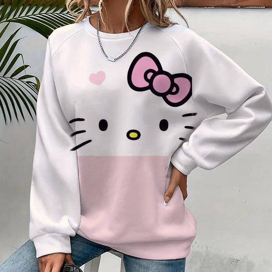 Hello Kitty Cartoon Pullover | Unisex Spring Autumn Fashion Hoodie - Cake Pops Parties