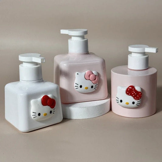 Hello Kitty Cartoon Pump Dispenser 200/300ml Portable Kawaii - Cake Pops Parties