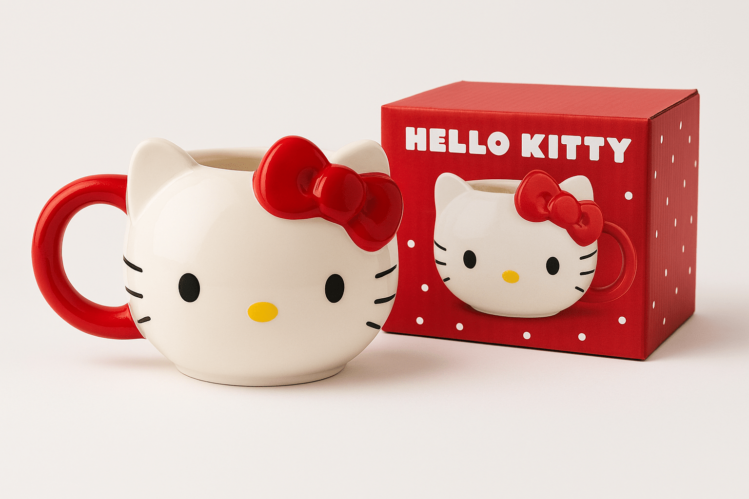 🐱 Hello Kitty Ceramic Mug with Gift Box – Official Sanrio Collectible - Cake Pops Parties