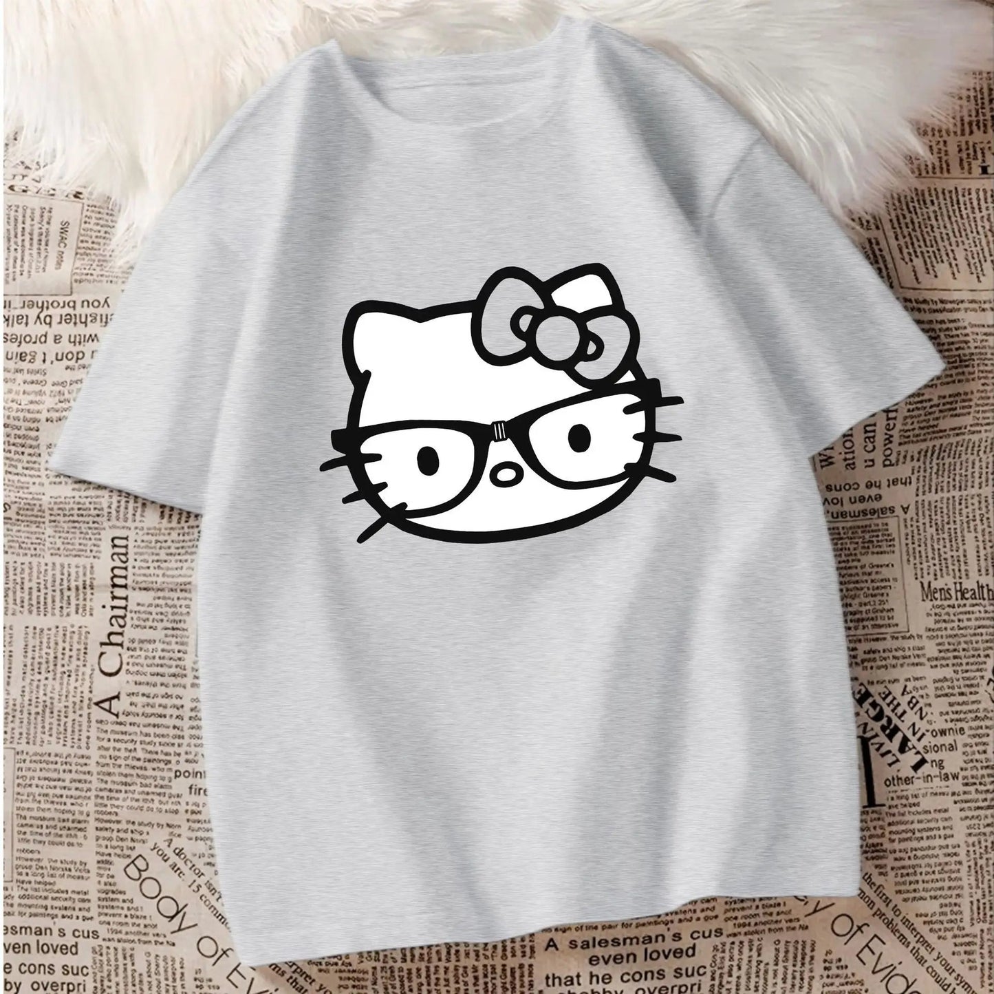 Hello Kitty Cotton Top | Cute Cartoon Loose Casual T-Shirt - Cake Pops Parties