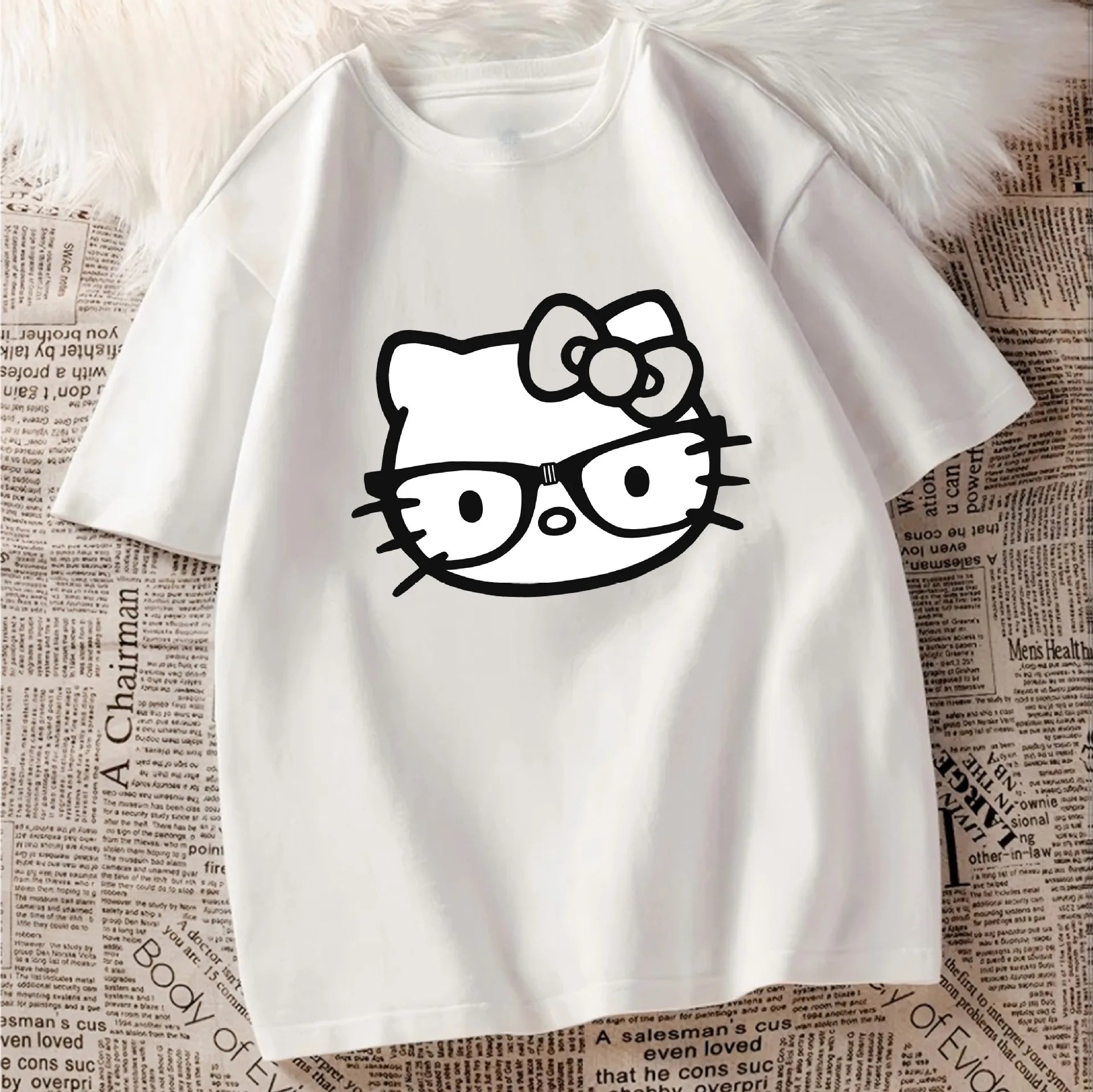Hello Kitty Cotton Top | Cute Cartoon Loose Casual T-Shirt - Cake Pops Parties