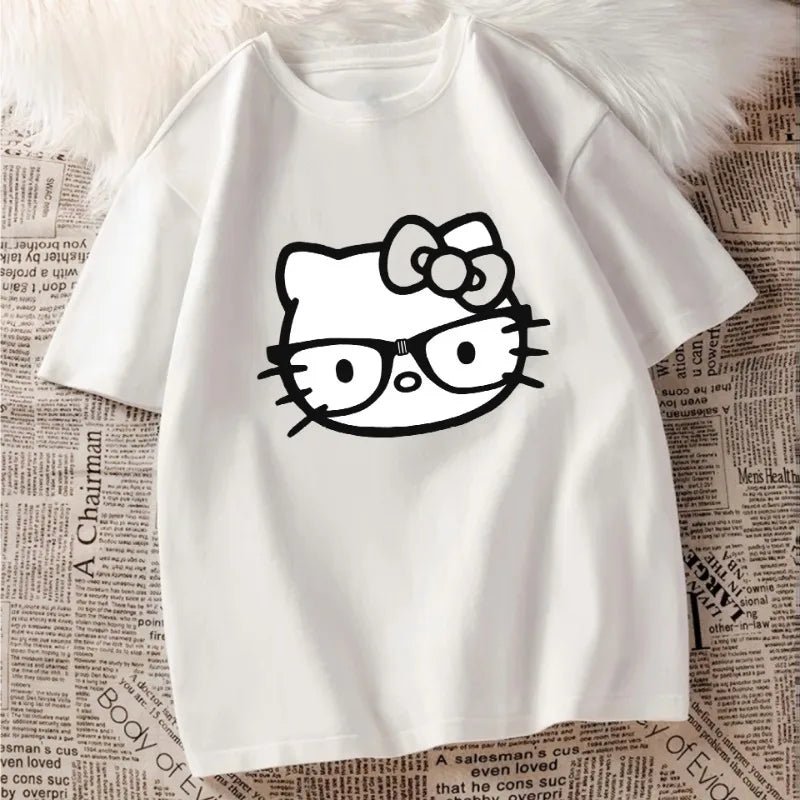 Hello Kitty Cotton Top | Cute Cartoon Loose Casual T-Shirt - Cake Pops Parties