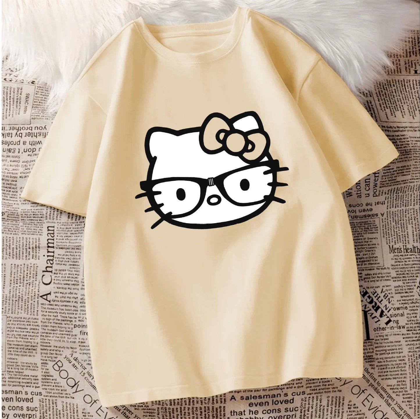 Hello Kitty Cotton Top | Cute Cartoon Loose Casual T-Shirt - Cake Pops Parties