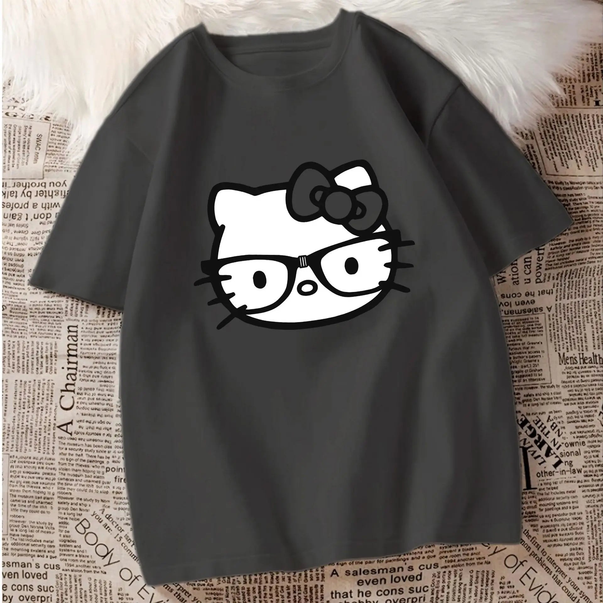 Hello Kitty Cotton Top | Cute Cartoon Loose Casual T-Shirt - Cake Pops Parties